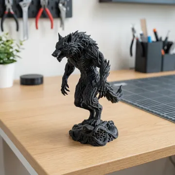Figura decorativa: Werewolf | Dark Fantasy Monster Sculpture — vista de referencia 4