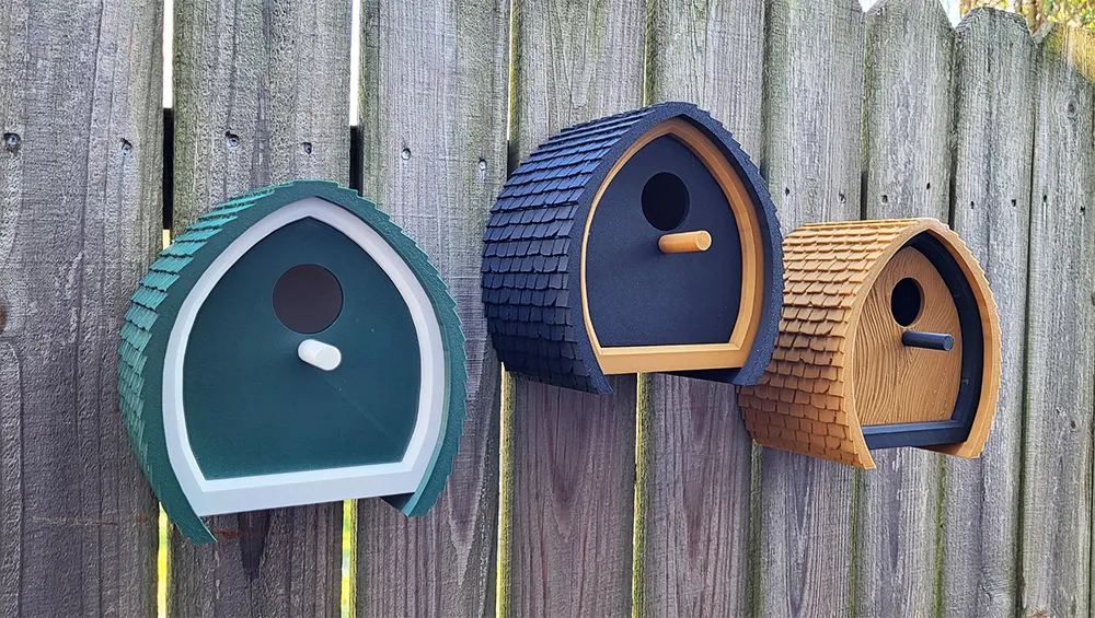 Shingled Birdhouse and Ladybug House view 2