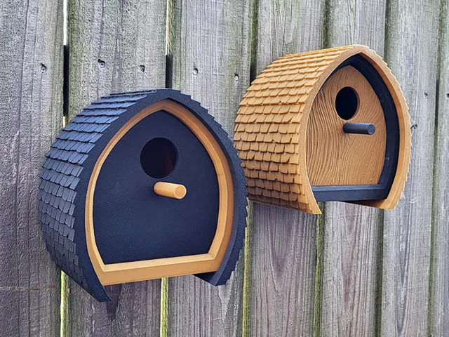 Shingled Birdhouse and Ladybug House