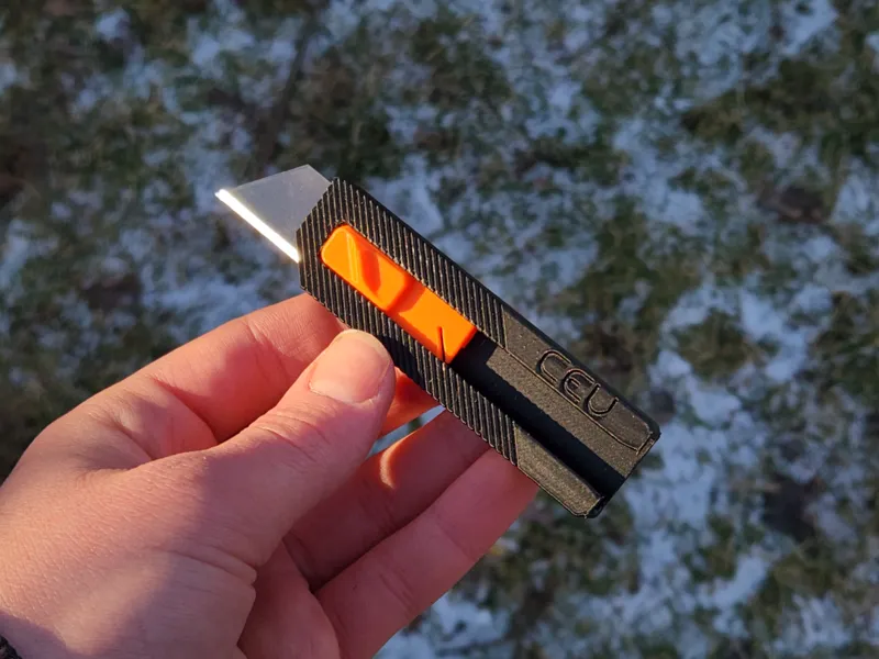 Compact EDC utility knife slider fully 3d printed