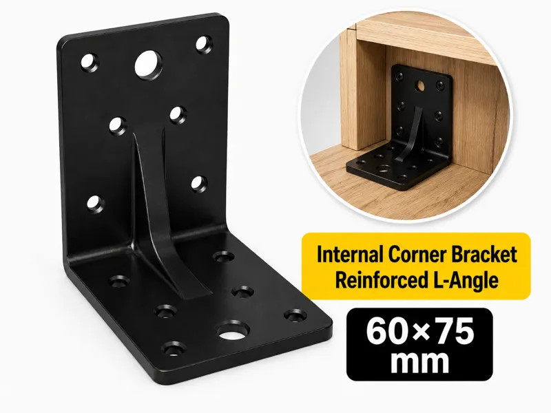 Internal Corner Bracket 60×75mm–Reinforced L-Angle