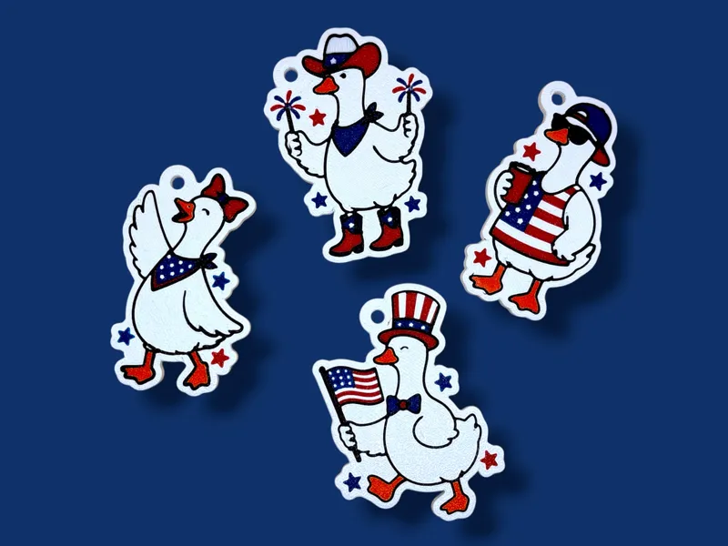 Patriotic Goose - 4th of July Keychain Set 