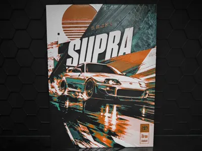 Toyota Supra MK4 Drift Hueforge Art
