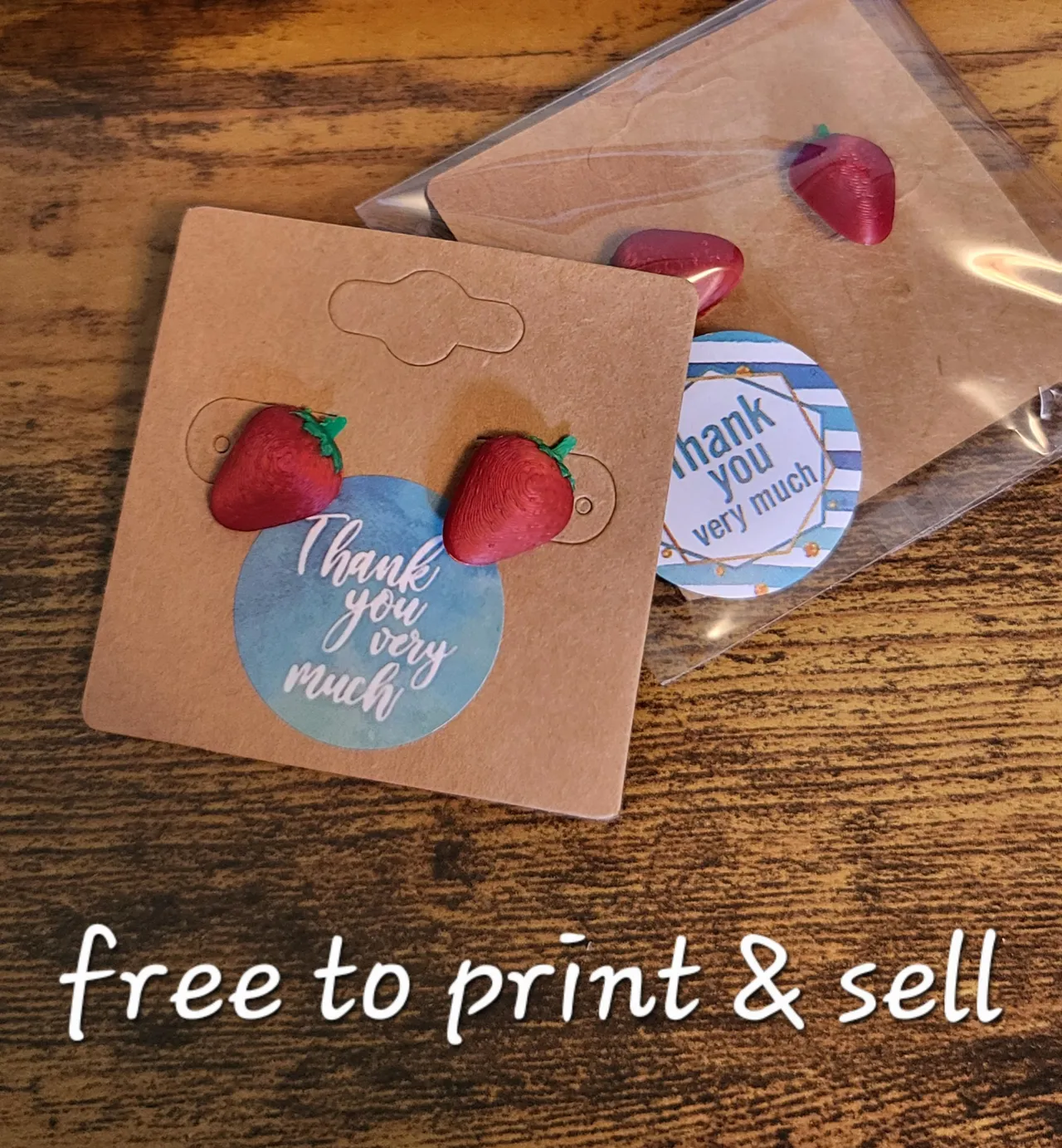 Strawberry stud earrings view 3