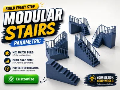 Parametric Modular Staircase for Dioramas