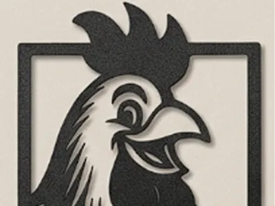 Happy Rooster Wall Art – Farmhouse Silhouette
