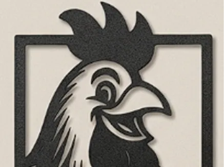 Happy Rooster Wall Art – Farmhouse Silhouette