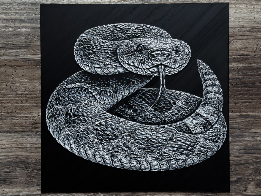 Diamondback Rattlesnake HueForge  Wildlife Series