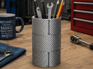 RivetSteel – Industrial Pencil & Brush Holder