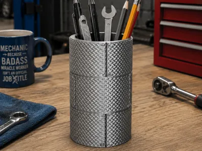 RivetSteel – Industrial Pencil & Brush Holder