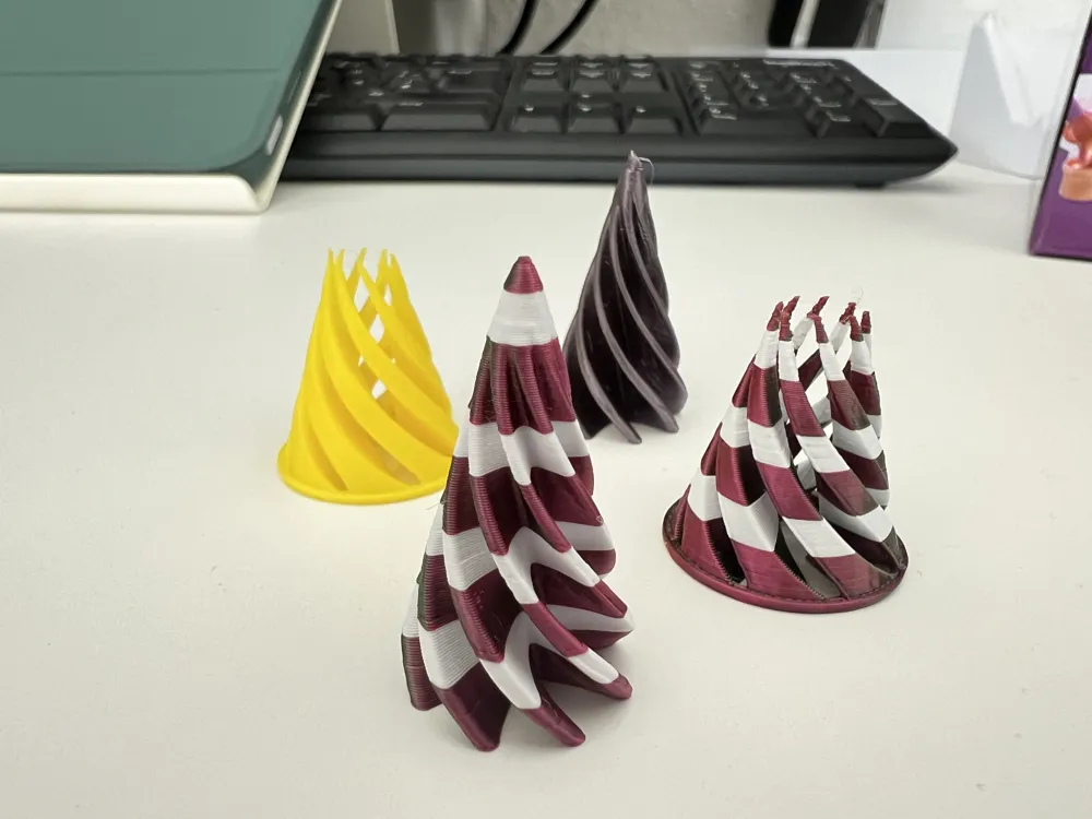 Lot De 4 Cônes En Spirale Impossible – Jouet Fidget Imprimé 3D, Anti-stress, Décoration De Bureau