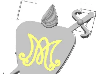 spilla cuore con lettera mm