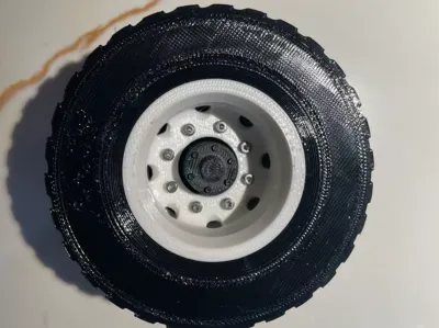 RC 1:14 Scale Rear Wheel Hub + Tire