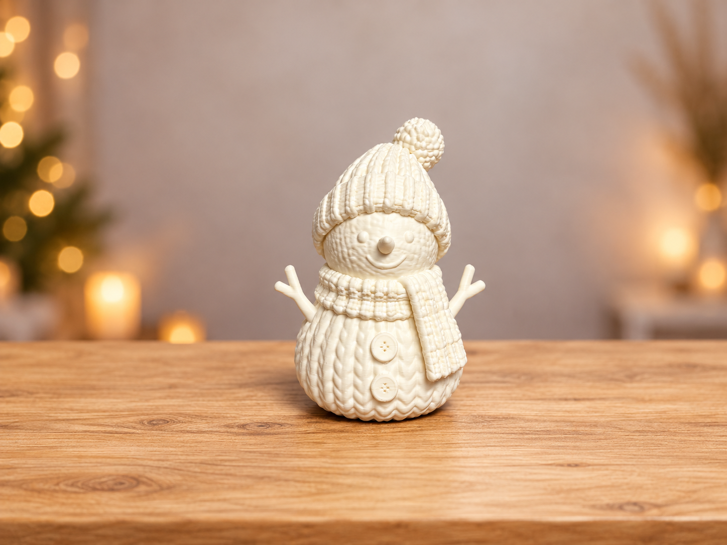 Cozy Knit Snowman – Knitted Winter Decoration - 1