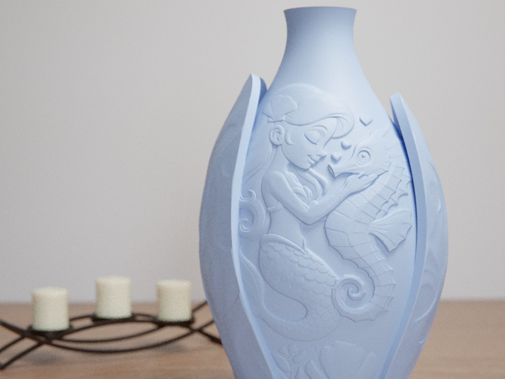 Elegant Relief Art Vase – 3D Printed Decorative