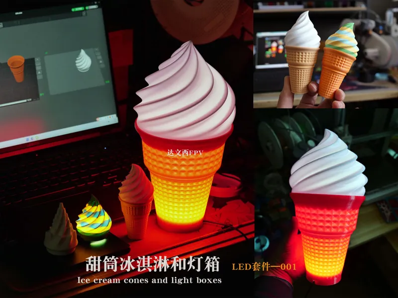 甜筒冰淇淋和灯箱 LED--001