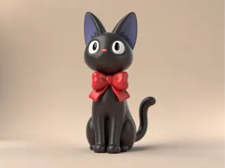 黑猫吉吉-魔女宅急便-宫崎骏动漫周边摆件涂色玩具