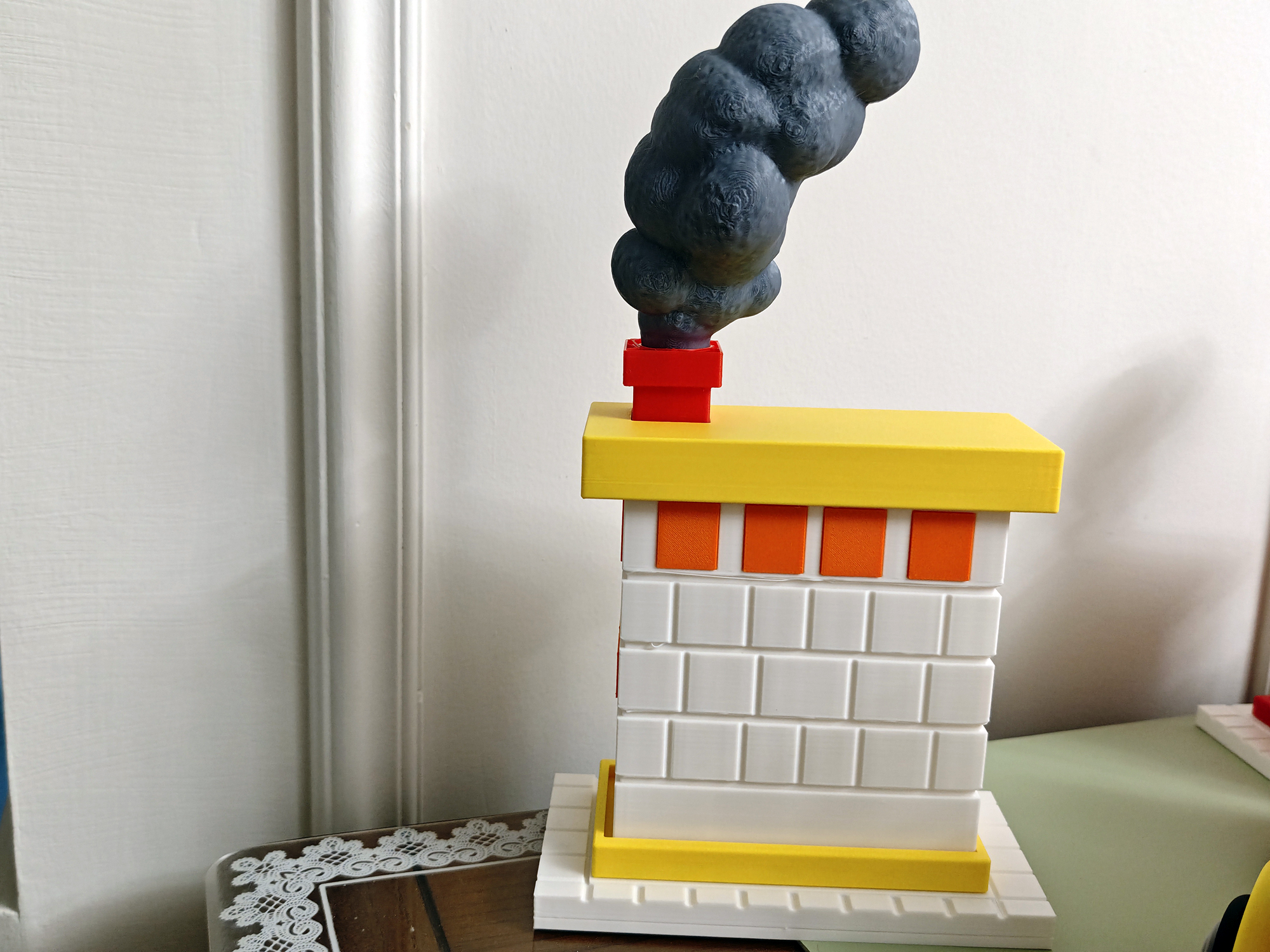 Miniatura 2 do modelo 3D 着火的房子 冒着黑烟的大楼建筑 浓烟房屋