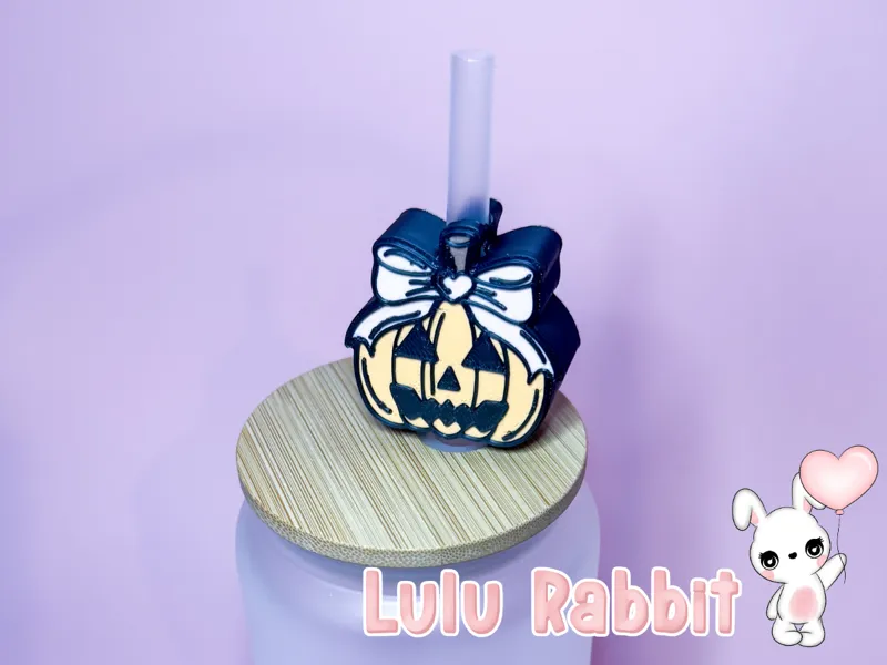 Cute Pumpkin Straw Topper
