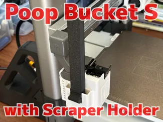 Compact poop bucket S with scraper holder