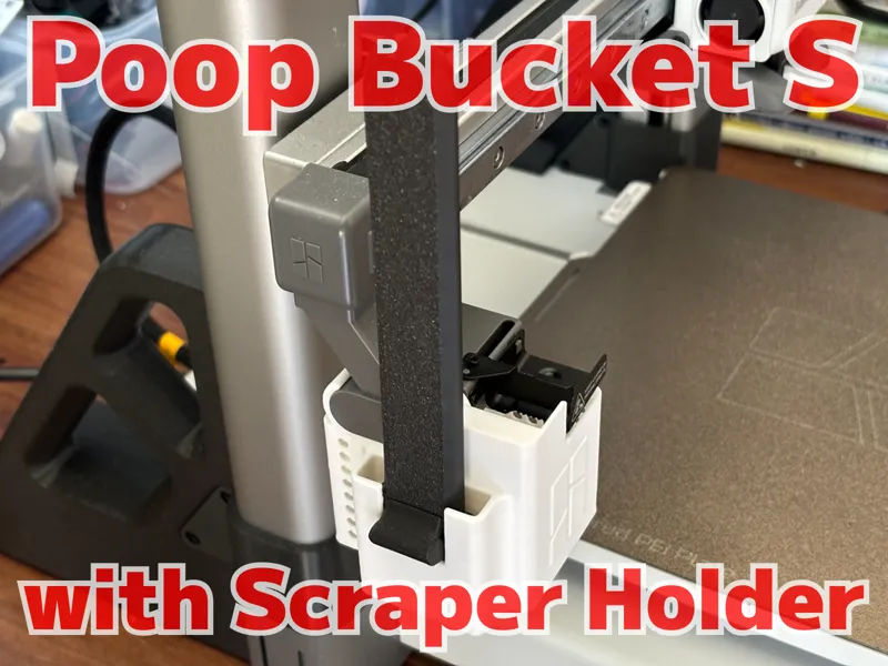 Compact poop bucket S with scraper holder