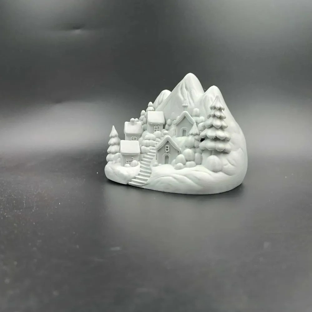 Snowy Christmas Village - Xmas Winter Wonderland - Free 3D Print Model ...