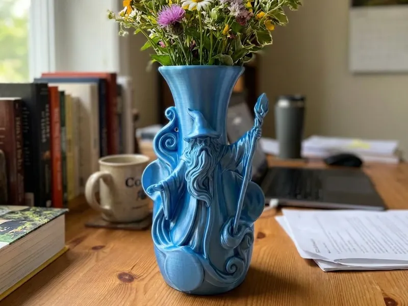 Ancient Wizard Sorcerer Flower Vase & Organizer