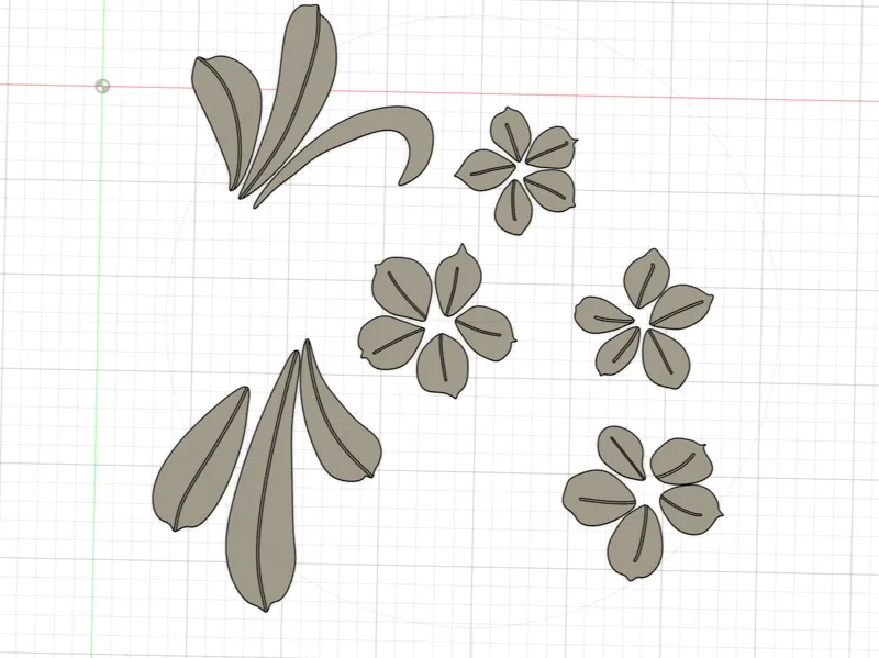 簪花模板一套兰花