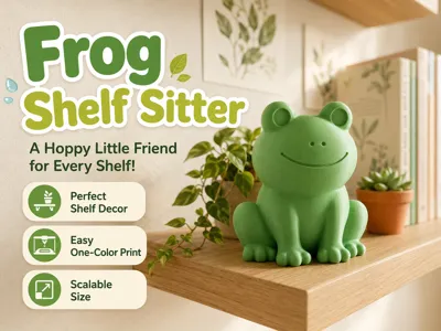Frog Shelf Sitter – Cute Easy-Print Decor
