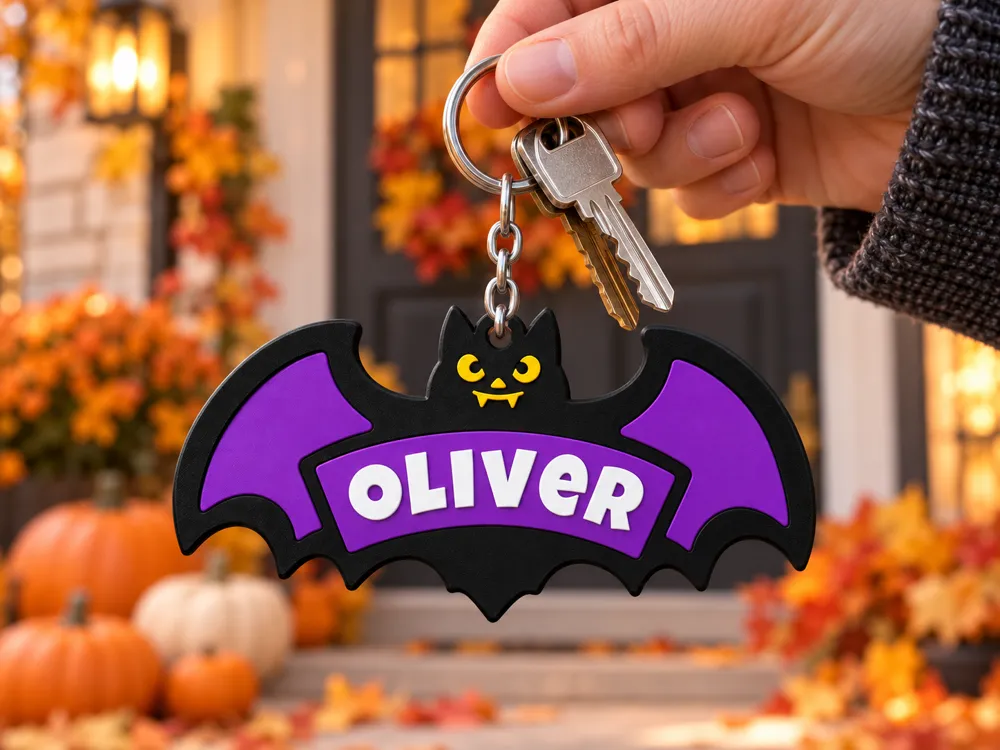 Bat Name Tag - Customizable - Free 3D Print Model - MakerWorld