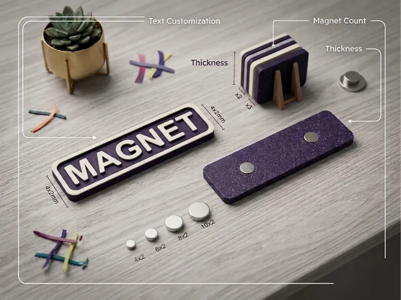 Parametric Magnet Tag / Label (Fully Customizable)