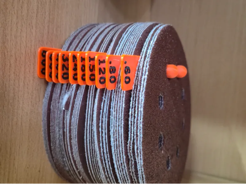 Angle grinder sanding disc holder LABELS separator