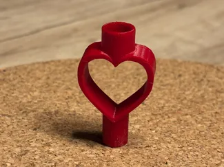 Heart wine glass stem