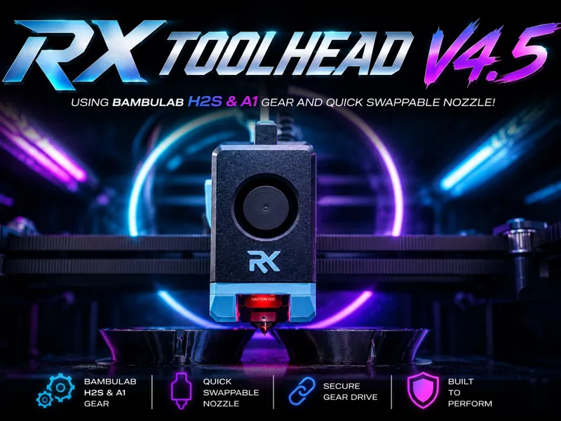 RX TOOLHEAD V4.5 using  Bambu H2S/A1 gear & Hotend