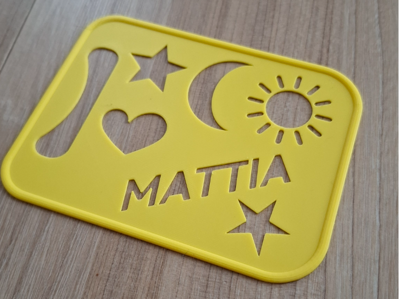 STENCIL PER DISEGNO CON NOME E FORMINE 