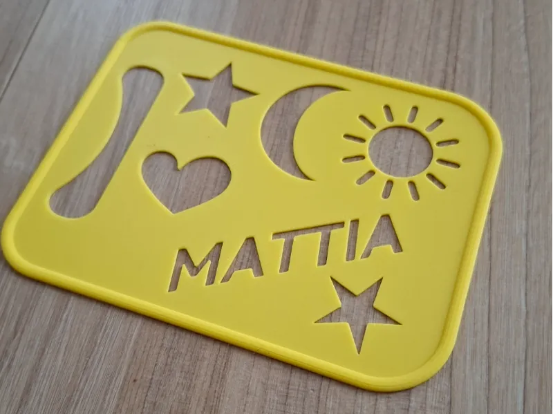 STENCIL PER DISEGNO CON NOME E FORMINE 