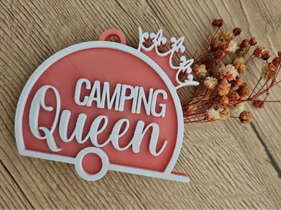 Camping Queen Keychain