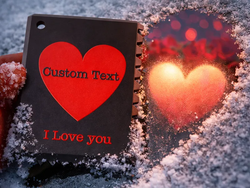 Valentine Heart logo Ice Scraper Custom Text  Love
