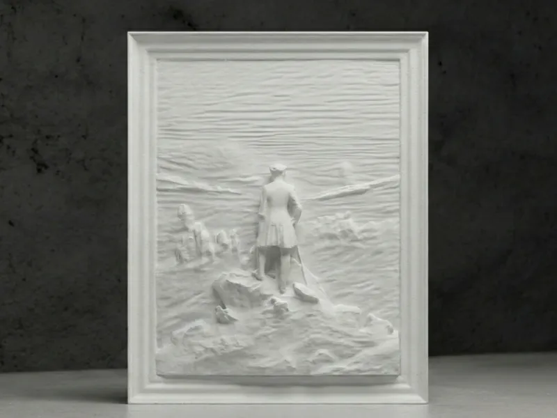 Wanderer above the Sea of Fog - Sculpture Painting