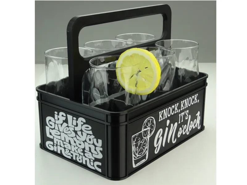 Gin Tonic 6-er Träger für Cocktailgläser