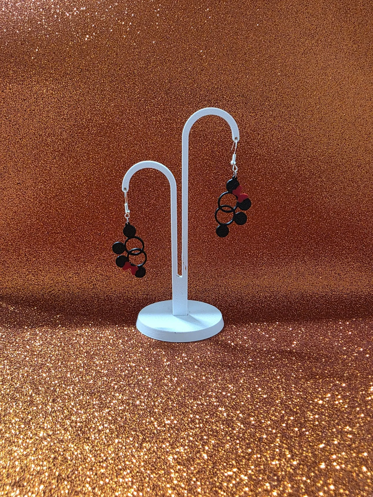 Infinity Mickey Mouse and Minnie earrings view 3