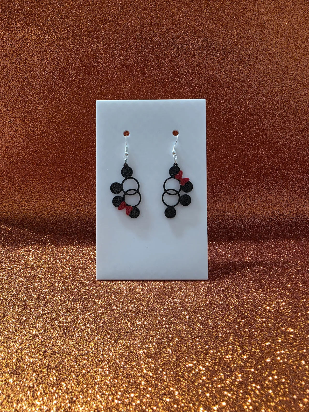 Infinity Mickey Mouse and Minnie earrings view 2