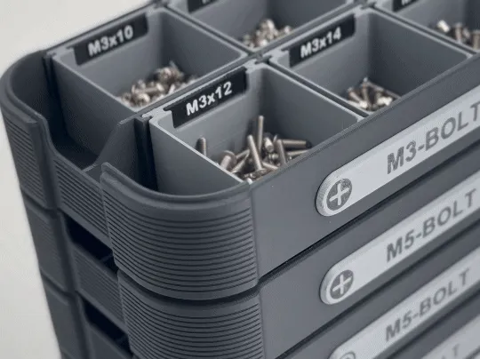 Parts Storage Stackable Box / Custom Nameplate view 2