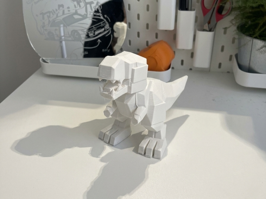 Cute Low-Poly T-Rex | Geometric Dino Decor
