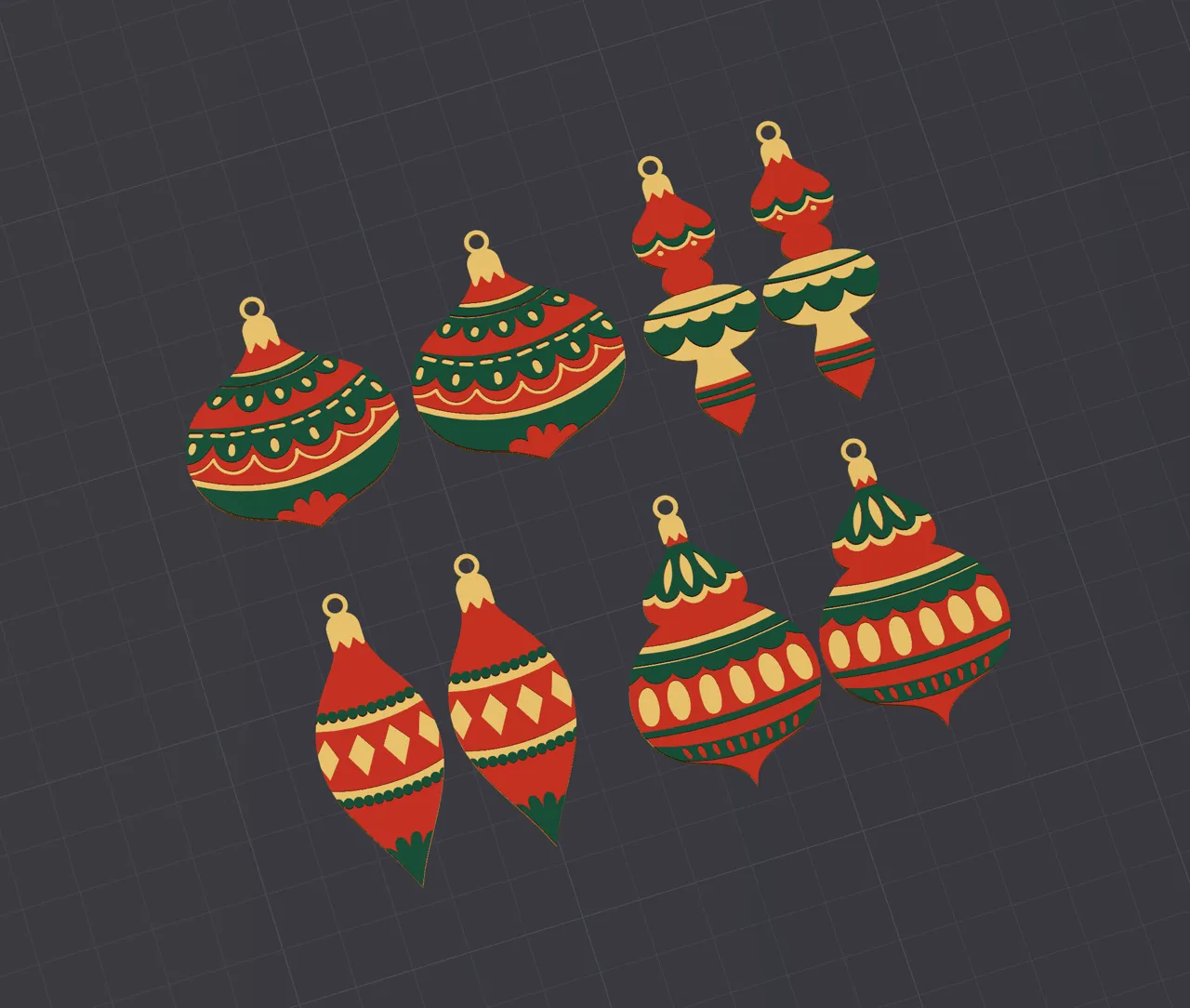 Christmas Ornament Earrings - Quick Print, No AMS view 3
