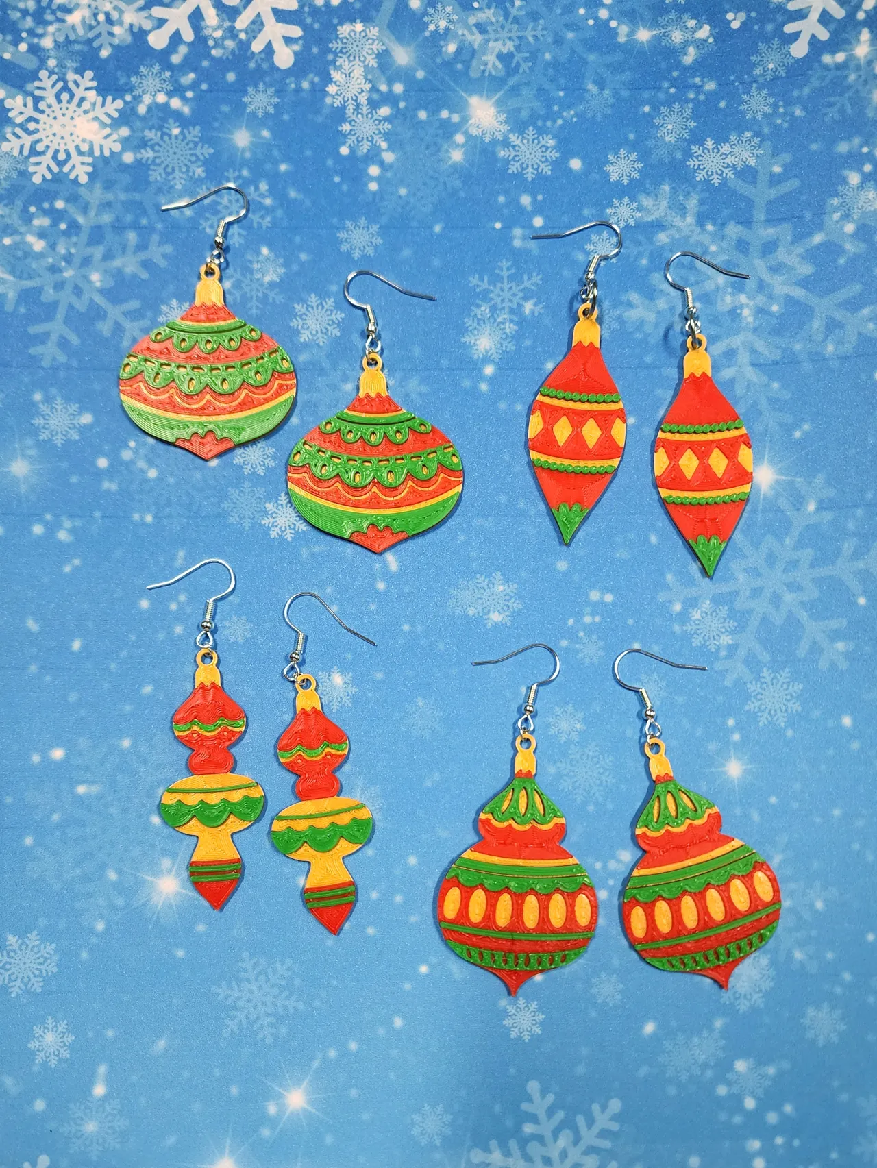 Christmas Ornament Earrings - Quick Print, No AMS view 2