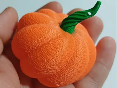 Fuzzy twisted pumpkin + ornament version