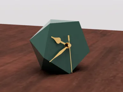 Icosahedron (D20) Desk Clock