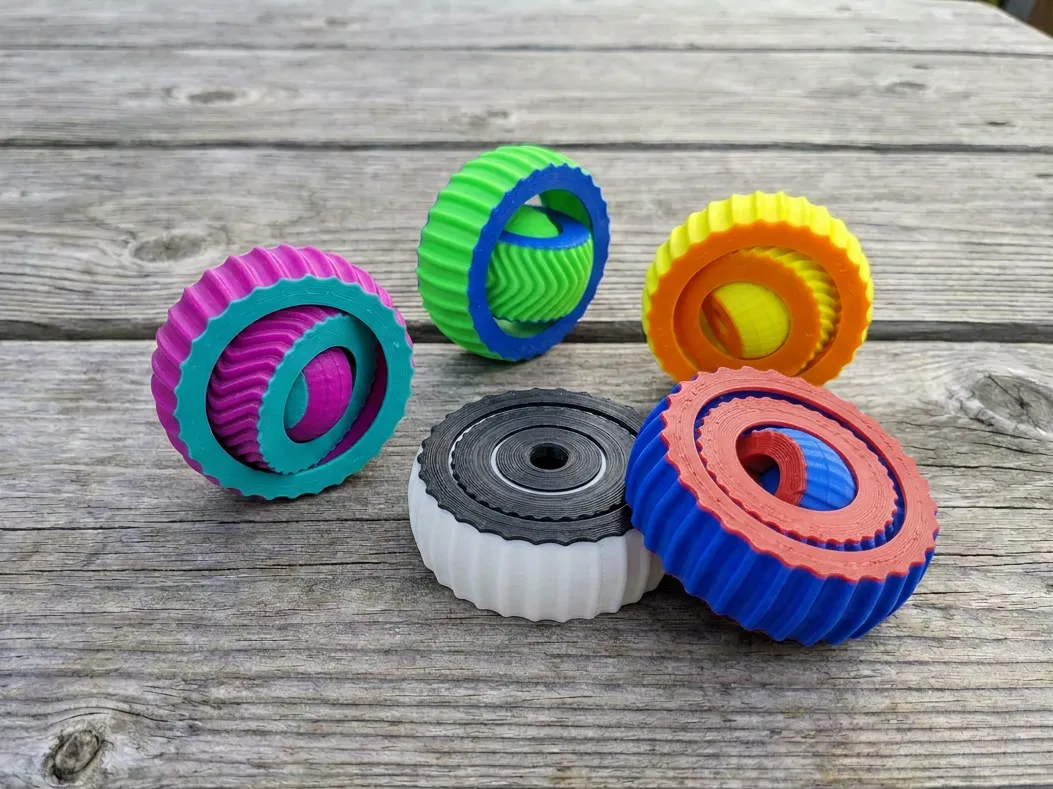 Gyro Fidget Spinner (3 Nested Rings) - Free 3D Print Model - MakerWorld