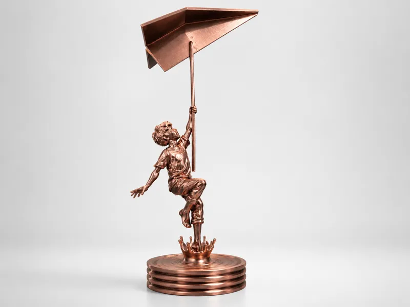 Paper Airplane Dreamer Statue